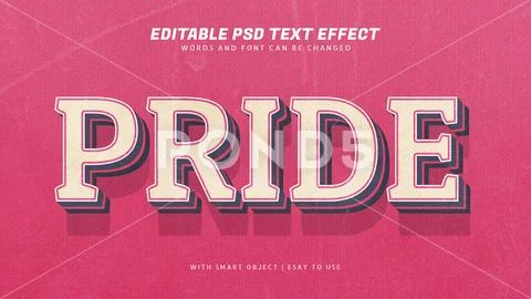 Pride 3d retro vintage style text effect PSD Template