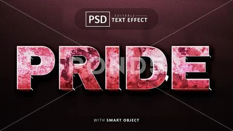 Pride 3d text effect editable PSD Template