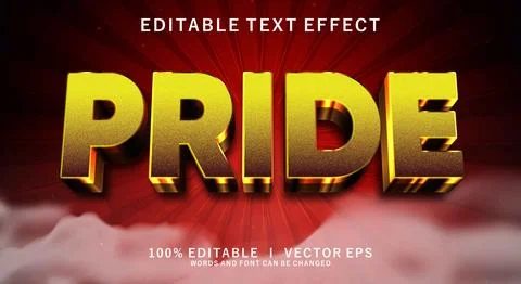 Pride 3d vector text effect with modern style design Stock Illustration