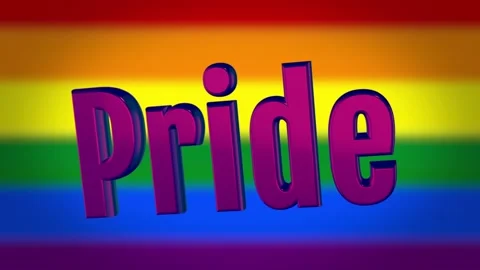 Pride! Animated text in motion. purple glossy text isolated by a pride flag. 動画素材 171611857