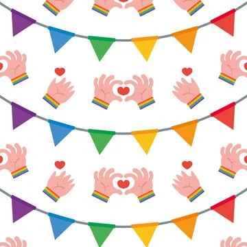 Pride Celebration Pattern. Vector Stock Illustration