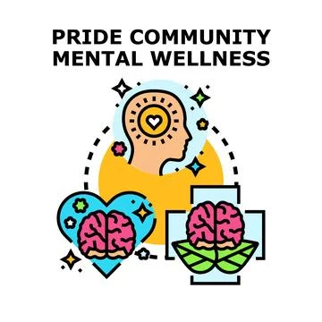 Pride community mental wellness support illustration Stock Illustration