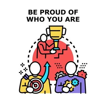 Pride concept with people achieving goals and recognizing potential Stock Illustration