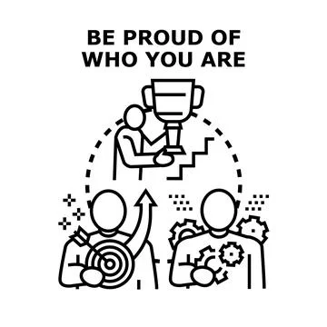 Pride concept with people achieving goals and recognizing potential Stock Illustration