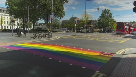 Pride crossing 8k Stock Footage 131539503