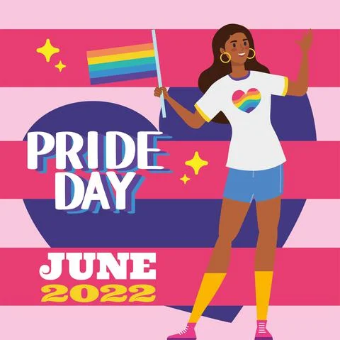 Pride day lettering Illustrazione stock
