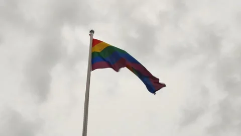 Pride flag against cloudy sky Stock-Footage 199408910