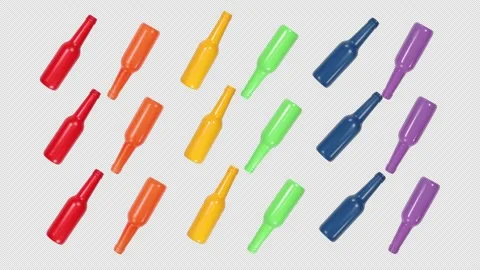 Pride Flag Beer - Soda Bottles / Rainbow Flag Stop Motion Animation Video stock 160672365