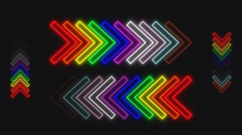 Pride flag colored loop arrow storke trail or transistion background. Colorfu Stock Illustration