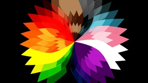 Pride Flag Colors Rotating Feathers VJ Loop Video stock 106317451