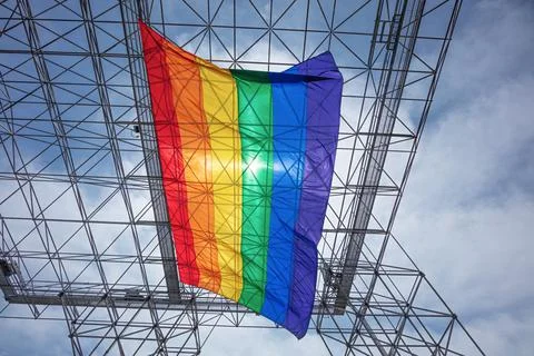 Pride Flag at Manhattan Square Park Stock Photos