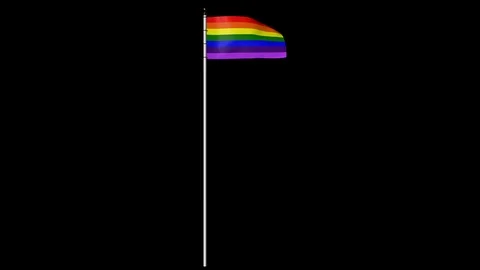 Pride Flag on Pole with Alpha Channel Video stock 87259101