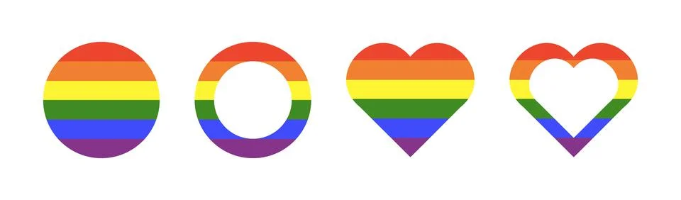 Pride flag. Rainbow gay frames set. Stock Illustration