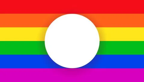 Pride flag with wight circle for photo collage Stock Illustration