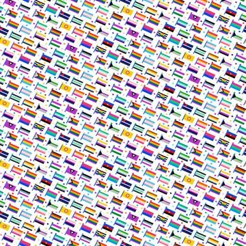 Pride Flags Flat Seamless Pattern Illustrazione stock