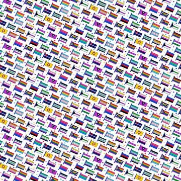 Pride Flags Flat Seamless Pattern Illustrazione stock