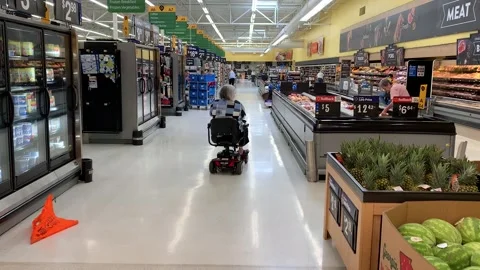 Pride Go Go Mobility Scooter Food Shopping Stock Footage 246589591
