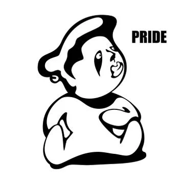 Pride. hand drawn vector monochrome outline cartoon character illustration wi Stock Illustration