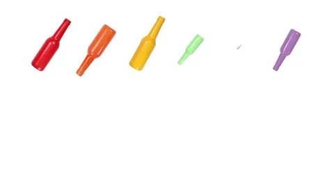 Pride Heading Beer - Soda Bottles / Rainbow Flag Stop Motion Animation Stock Footage 160366241