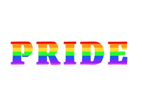 Pride icon text rainbow color Stock Illustration