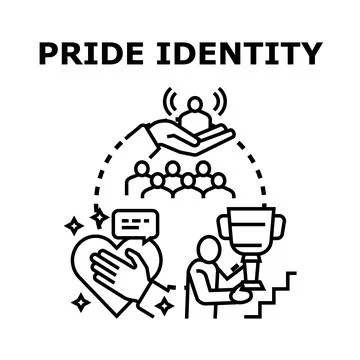 Pride identity recognizing self value and community support Stock Illustration