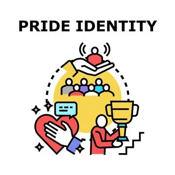 Pride identity recognizing self value and community support Stock Illustration