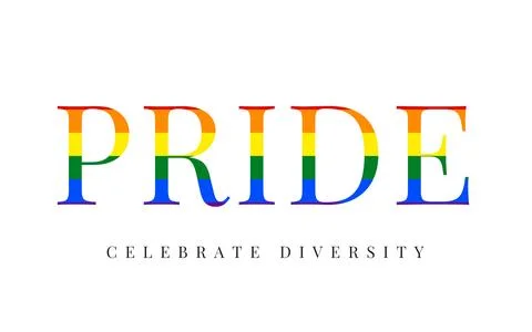 PRIDE lettering in rainbow stripes Stock Illustration