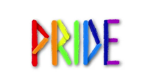 Pride Lettering on White plus alpha Stock Footage 281724206