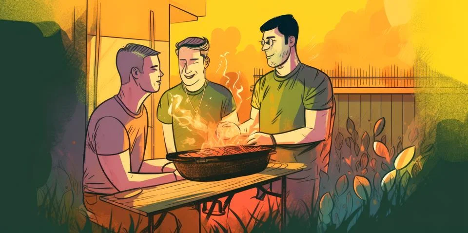 Pride - LGBT backyard BBQs Stock Illustration