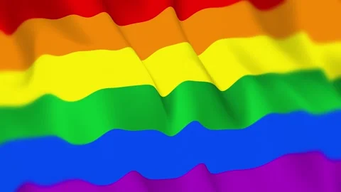 Pride LGBT Flag Seamless Loop 4k 60fps on Sky Background Stock Footage 340344506