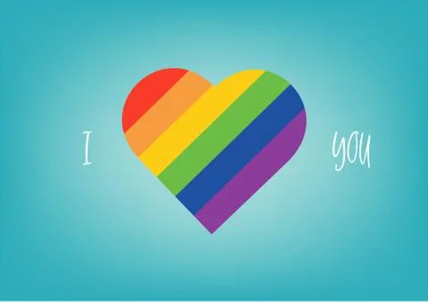 Pride LGBT Rainbow Colorful Shape of Heart Love Abstract Vector Background Stock Illustration