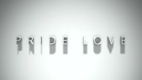 Pride love 3D title animation with shadows on a white background Stock Footage 296898671