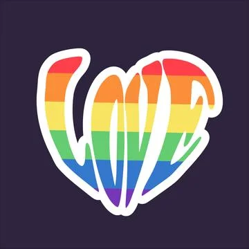 Pride Love Vector Hand Drawn Sticker Stock Illustration