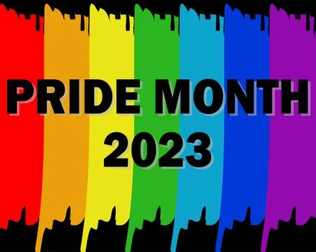 Pride Month 2023 in a black background Stock Illustration