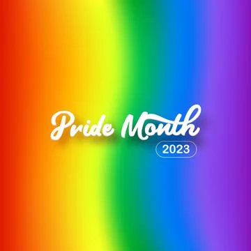 Pride month 2023 square banner with gradient with pride colors flag. LGBTQ Pride Stock Illustration