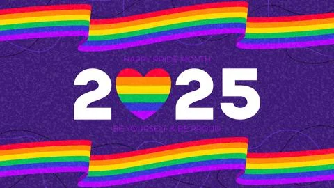 Pride Month 2025 banner Stock Illustration