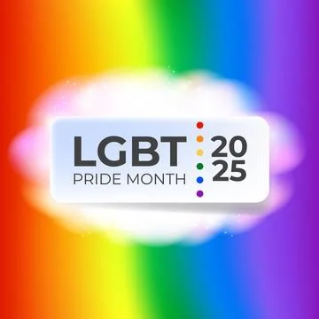 Pride month 2025 square banner with gradient with pride colors flag. LGBTQ Pride Stock Illustration
