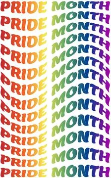 Pride Month banner, backdrop, poster, rainbow text イラスト素材
