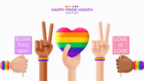Pride month banner concept Illustrazione stock