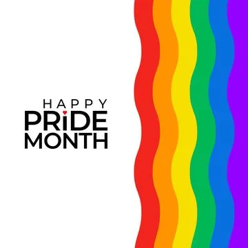 Pride Month banner with Pride Flag. LGBTQ Rainbow flag with Pride Month tex.. Illustrazione stock