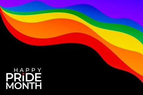 Pride Month Banner with Rainbow Text. Trendy Pride Month Typography with LG.. Illustrazione stock