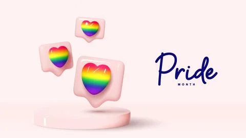 Pride Month banner template Stock Illustration