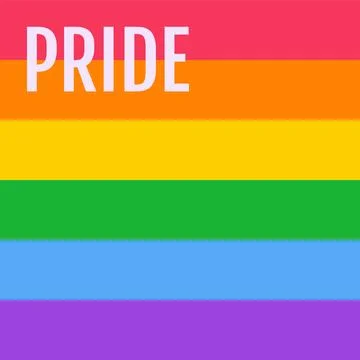 Pride month banner template with rainbow. Stock Illustration