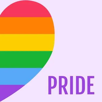 Pride month banner template with rainbow. Stock Illustration