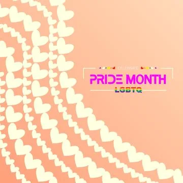 Pride Month Celebration with Heart Pattern and Pastel Background Illustrazione stock