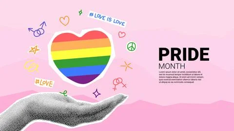 Pride Month collage concept Illustrazione stock