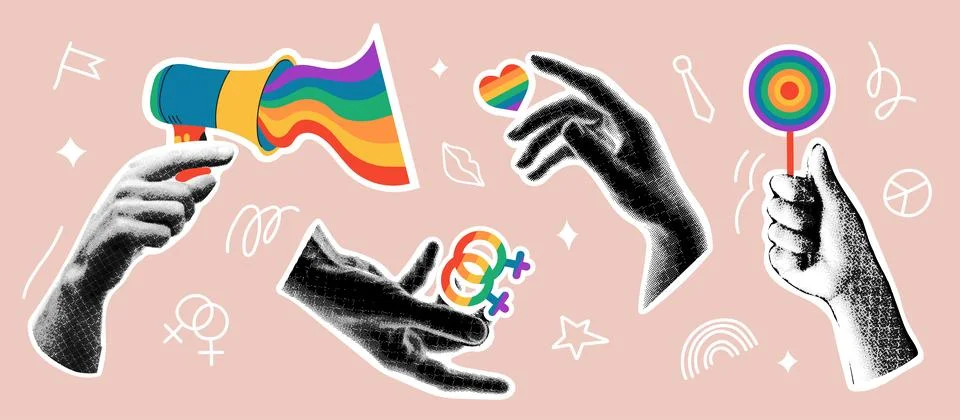 Pride Month collage concept Stock Illustration