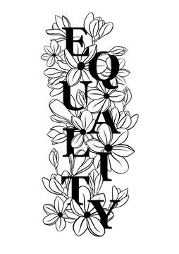 Pride Month, Equality Text whith Rainbow Long Shadow Stock Illustration