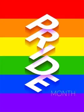 Pride Month Flag Text Poster Illustrazione stock