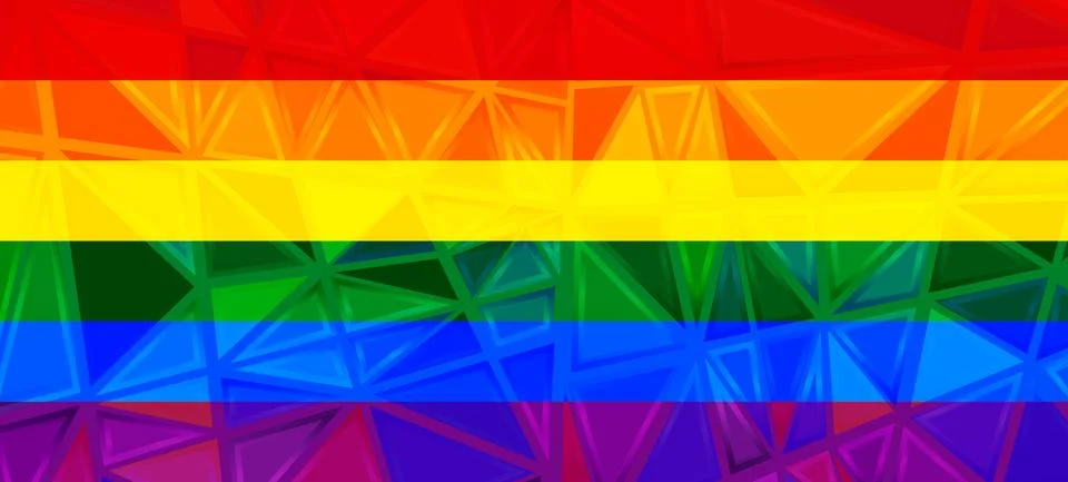 PRIDE MONTH gradient rainbow background. LGBT flag. Template design, vector Stock Illustration
